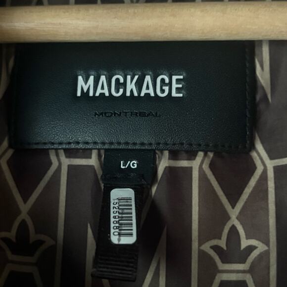 MACKAGE Down Monogram Mylah Puffer Jacket in Brown Size Large - Picture 9 of 14